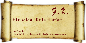 Finszter Krisztofer névjegykártya